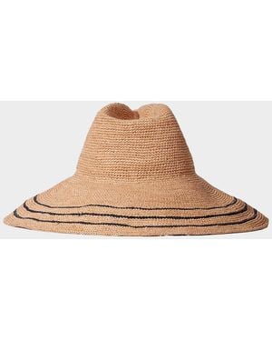 Janessa Leone Waverly Raffia Large Brim Hat - White