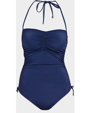 Shan Billy Rose Bandeau One-Piece Swimsuit - Blue