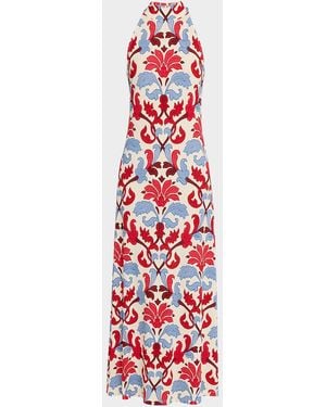 Cara Cara Asher Printed Halter Maxi Dress - White