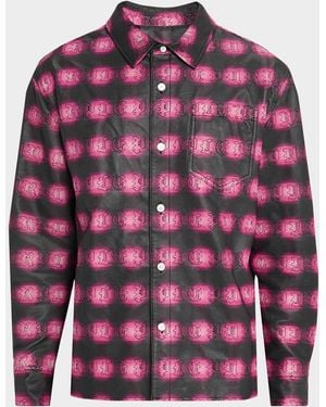 Purple Gothic Shadow Leather Jacket - Pink