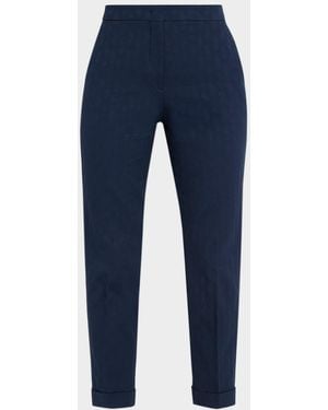 Etro Milano Stretch-Cotton Cigarette Pants - Blue