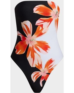 MILLY Tropical Flame One-Piece Swimsuit - Red