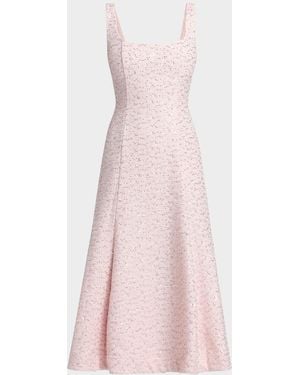 As It May Meadow Embellished Tweed Midi-Dress - Pink