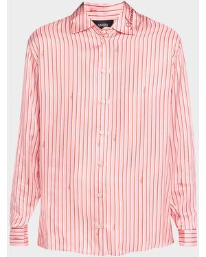 Amiri Striped Button-Front Shirt - Pink