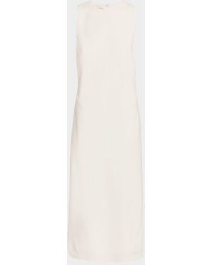 Vince Bias Linen Midi Dress - White