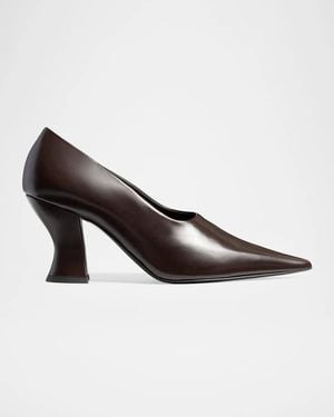 KHAITE Colleen 75Mm Glazed Leather Pumps - Brown