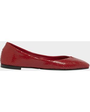 Jacquemus Les Ballerines Mixed Leather Flats - Red