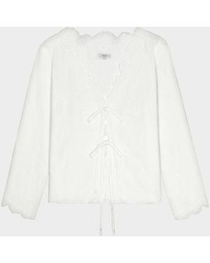 Rails Fleur Embroidered Linen Blouse - White