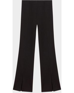 Maje Pintuck Flare Slit Leg Pants - Blue