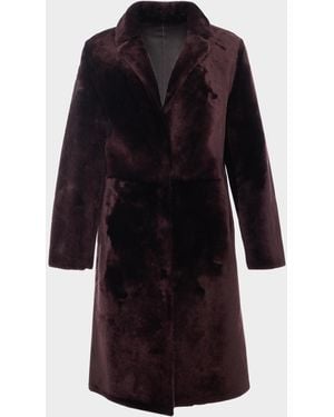 Gorski Short Reversible Merino Lamb Shearling Coat - Blue