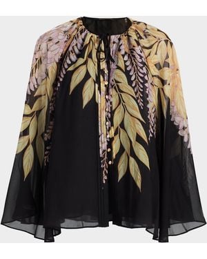 Kobi Halperin Cara Leaves Blouse - Black