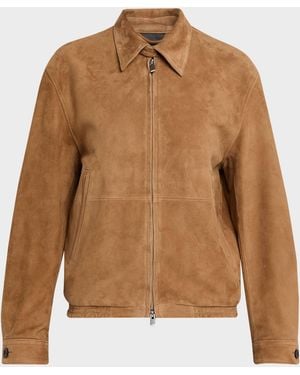 Tonywack Blouson Goat Suede Jacket - Brown