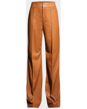 Alice + Olivia Dylan High-Waist Faux-Leather Pants - Orange
