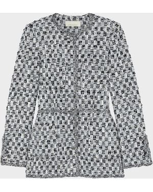 LIBEROWE Diya Metallic Tweed Single-Breasted Jacket - Gray