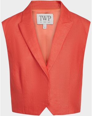 Twp Katie Cotton-Linen Vest - Red