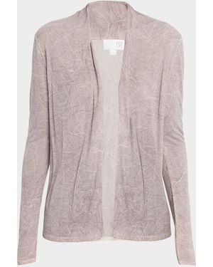 TSE Cashmere Abstract-Print Open Cardigan - Pink