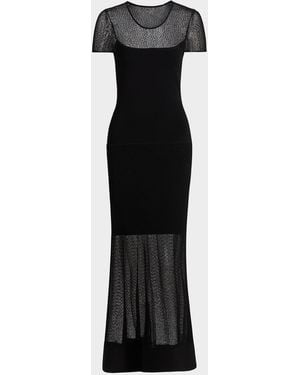 Jason Wu Sheer Mesh Sheath Maxi Dress - Black