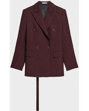 Helmut Lang Belted Double-Breasted Blazer - Red