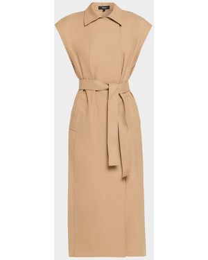 Theory Trench-Style Wool Maxi Dress - Natural