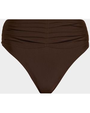 Ramy Brook Ivo Ruched Bikini Bottoms - Brown