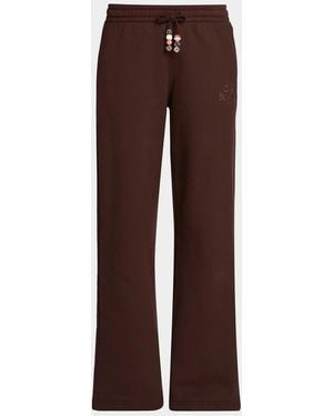 CASABLANCA Cotton-Cashmere Drawstring Sweatpants - Brown