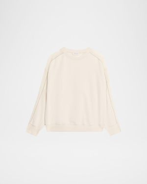 Brunello Cucinelli Sheer-Sleeve Sweatshirt - White