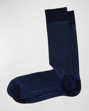 Marcoliani Microdot Cotton Socks - Blue