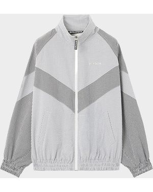 Palm Angels Apos;S Logo Vichy Micro-Gingham Track Jacket - Gray