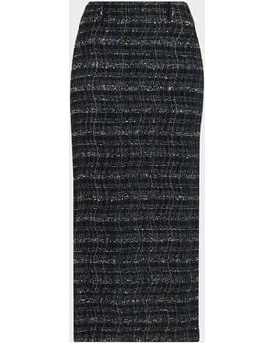 Missoni Paillette Wavy Check Tweed Midi Skirt - Black