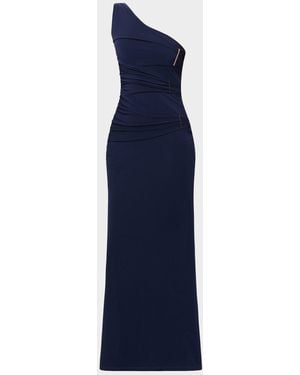 Hervé Léger The Irie Asymmetric Gown - Blue