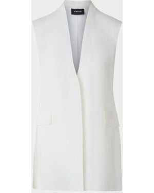 Akris Artina Long Silk Organza Vest - White