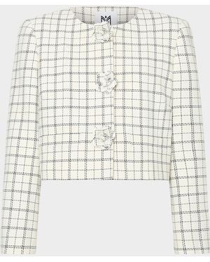 MILLY Mika Plaid Jacket - White