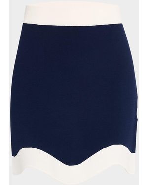 AMUR Dean Jacquard Knit Skirt - Blue