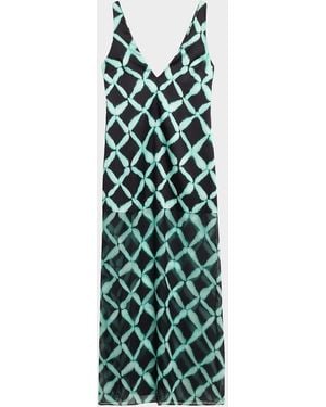 MISA Los Angles Nina Lattice Maxi Dress - Green