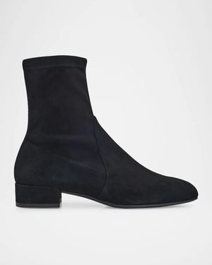 Stuart Weitzman Bacari 25Mm Suede Ankle Boots - Black