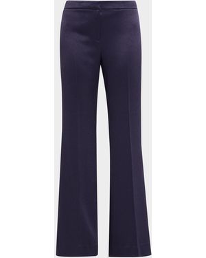 Emanuel Ungaro Kyra Flare-Leg Satin Pants - Blue