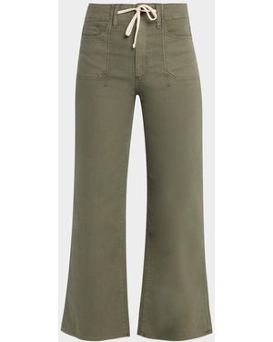 PAIGE Ari Wide-Leg Drawstring Utility Jeans - Green