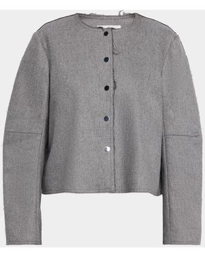 Maria McManus Crescent Wool-Cashmere Crop Jacket - Gray