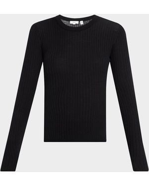 A.L.C. Kyle Ribbed Wool Long-Sleeve Top - Black