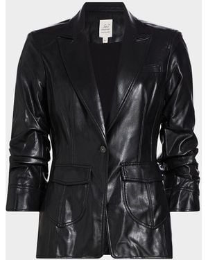 Likely Louisa Vegan Leather Scrunched Jacket - Black