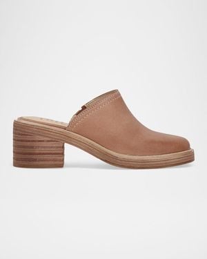 Frye 65Mm Kate Vintage Oiled Leather Mules - Brown