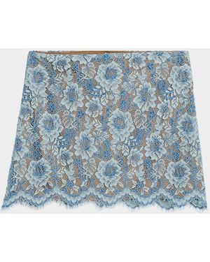 JBQ Adrienne Floral Lace Mini Skirt - Blue