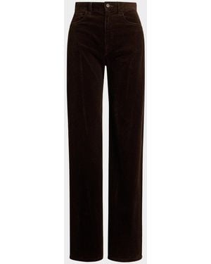 Polo Ralph Lauren Cotton Corduroy Wide-Leg Pants - Black