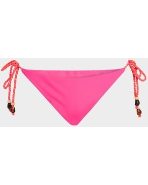 MILLY Two-Tone Rope Bikini Bottoms - Pink
