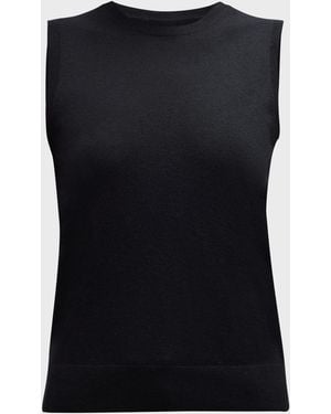 Neiman Marcus Superfine Cashmere Sleeveless Shell - Black