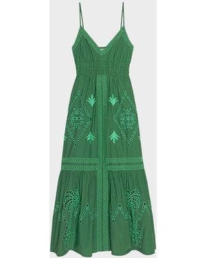 Rails Blair Embroidered Cotton Maxi Dress - Green