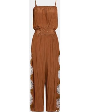 Ramy Brook Lorelei Embroidered Jumpsuit - Brown