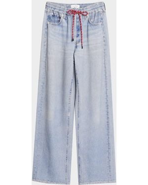 Rag & Bone Rb Miramar Terry Drawstring Wide-Leg Jeans - Blue