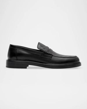 Burberry Apos;S Pembroke Checked Leather-Blend Loafers - Black