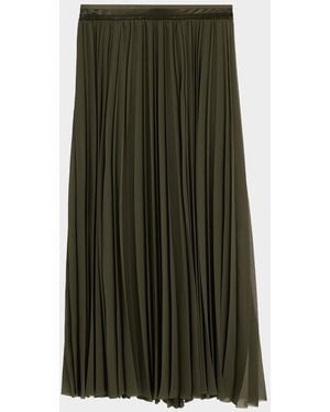 Jason Wu Pleated Chiffon Midi Skirt - Green